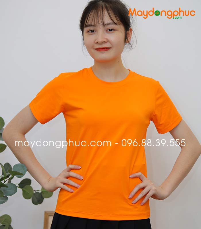 Áo phông cổ tròn màu cam