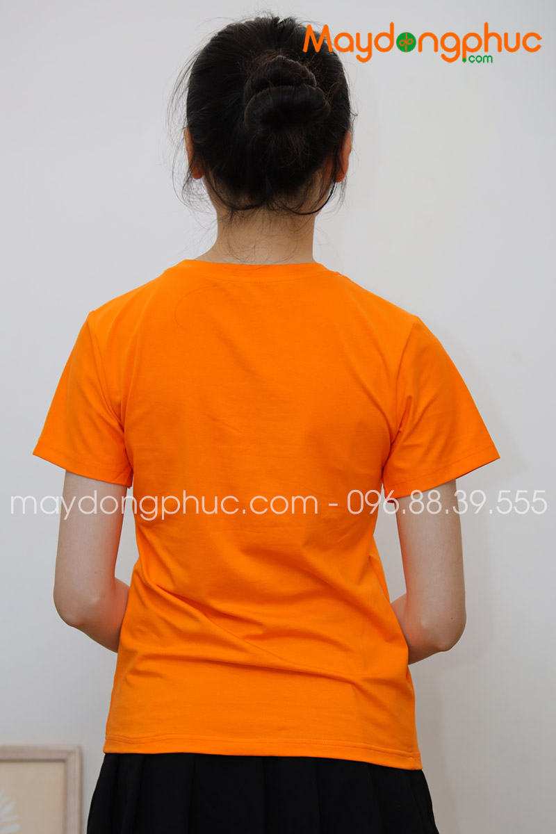 Áo phông cổ tròn màu cam | Ao phong