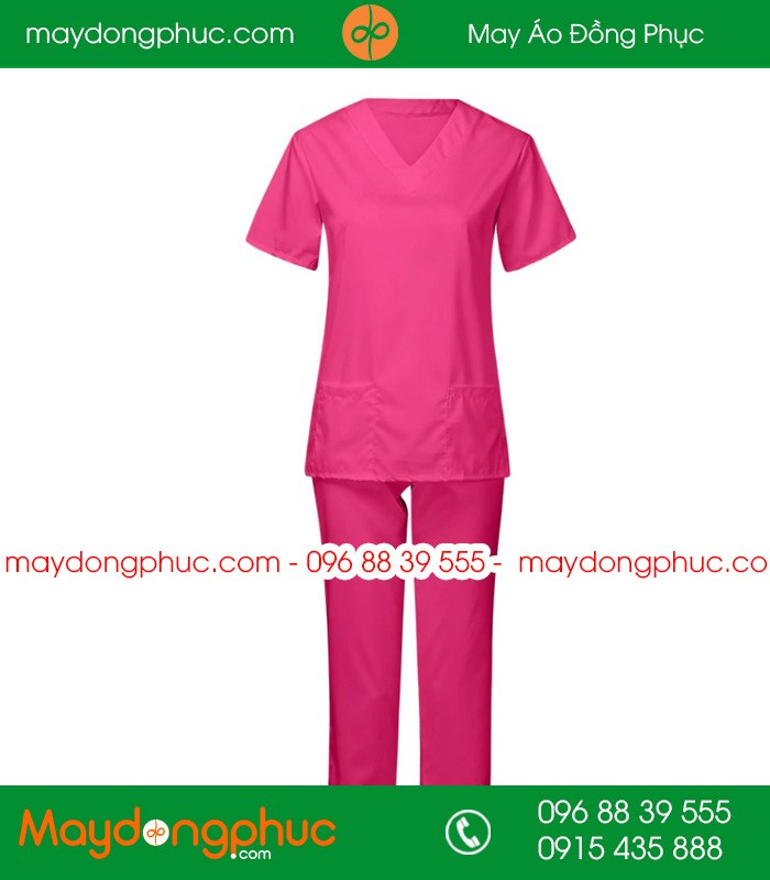 Quần áo đồng phục y tá  màu hồng