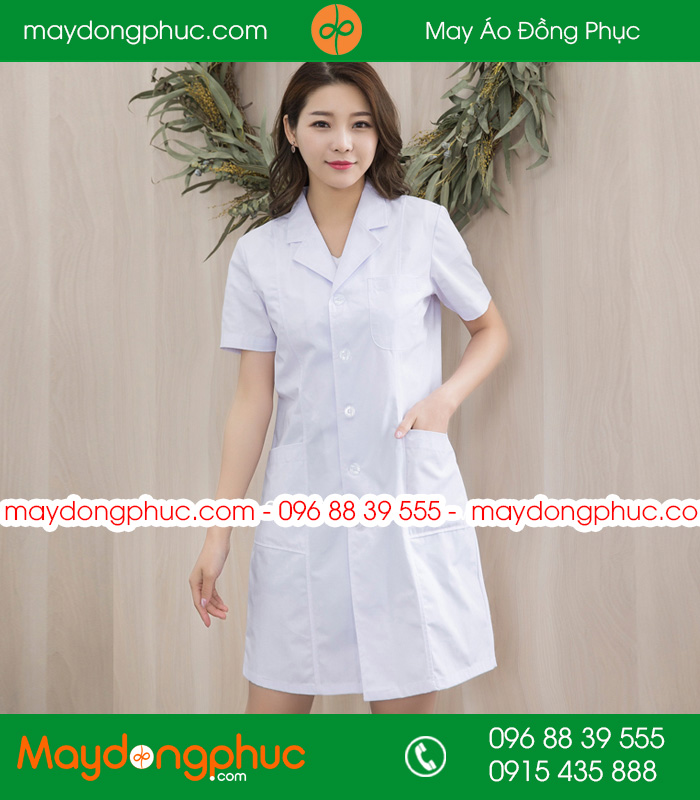 Áo blouse  đồng phục y tá - Bác sĩ màu trắng