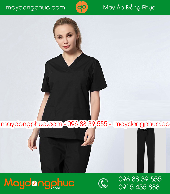 Quần áo đồng phục y tá  màu đen