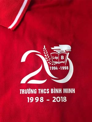 May áo Lớp B trường THCS Bình Minh kỉ niệm 20 năm