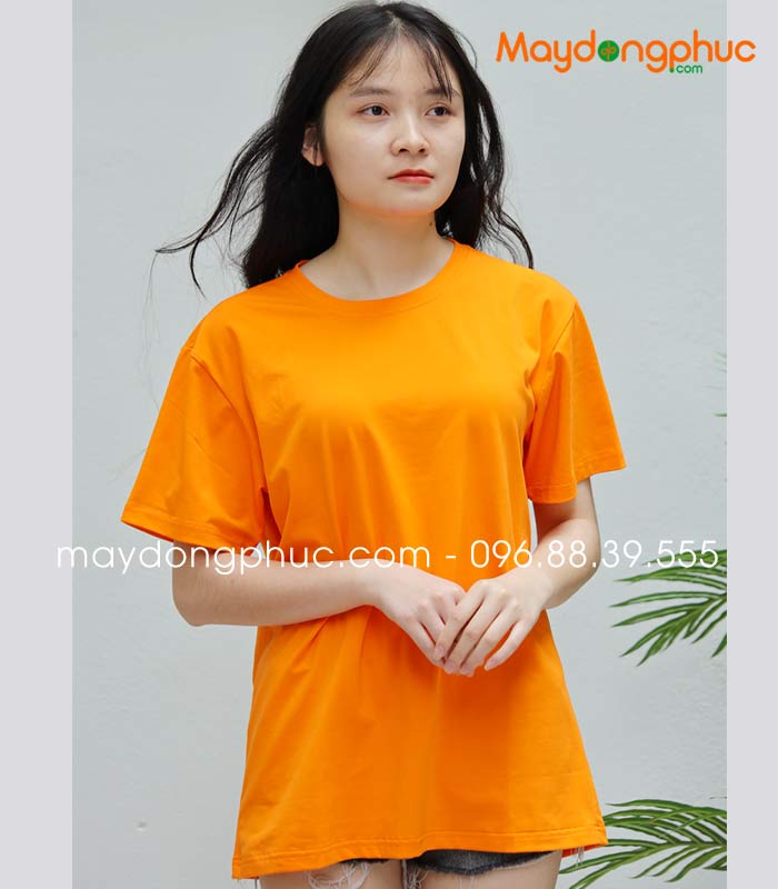 Áo phông tay lỡ màu cam