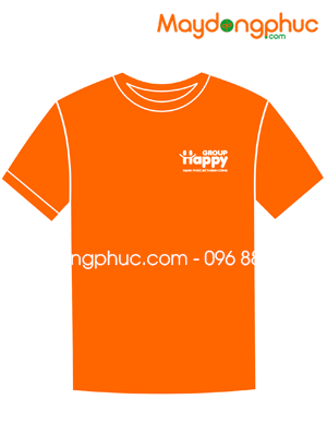May áo phông màu cam Group Happy