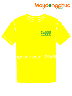May áo phông màu vàng Group Happy
