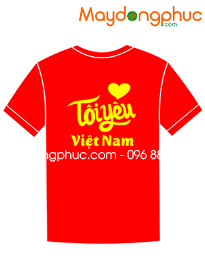 May áo phông cổ tròn Tôi yêu Việt Nam