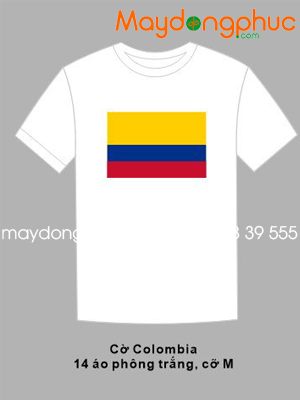 May áo phông màu trắng Cờ Colombia