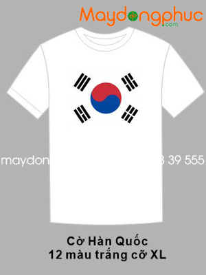 May áo phông màu trắng Cờ Hàn Quốc