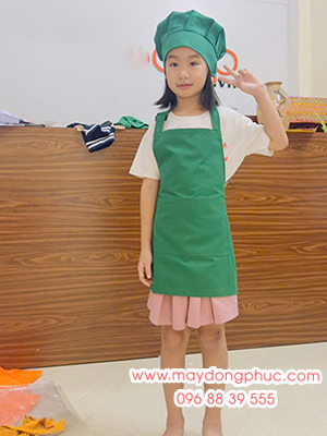 Tạp dề trẻ em màu xanh lá cây