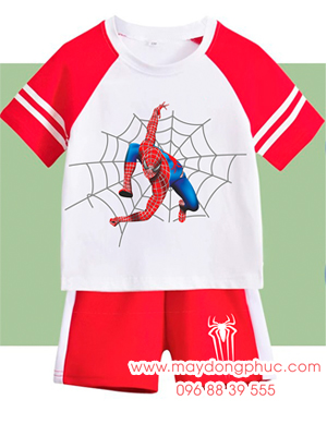 May áo thun trẻ em in chữ hình Spiderman