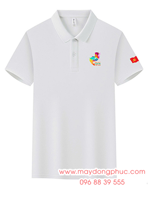 May Áo polo màu trắng Nhà hát tuổi trẻ Việt Nam - Độc lập - Tự do - Hạnh Phúc