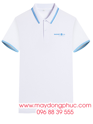 May áo phông màu trắng phối xanh Bảo hiểm nhân thọ Bảo Việt Life