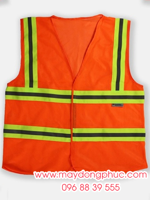 May áo gile màu cam có dây phản quang