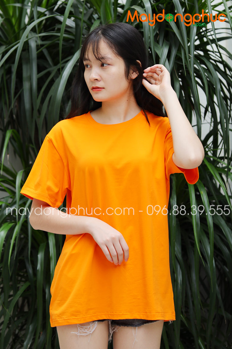Áo phông tay lỡ màu cam | Ao phong