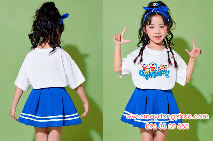 May áo phông trẻ em in hình Doraemon | May ao thun tre em