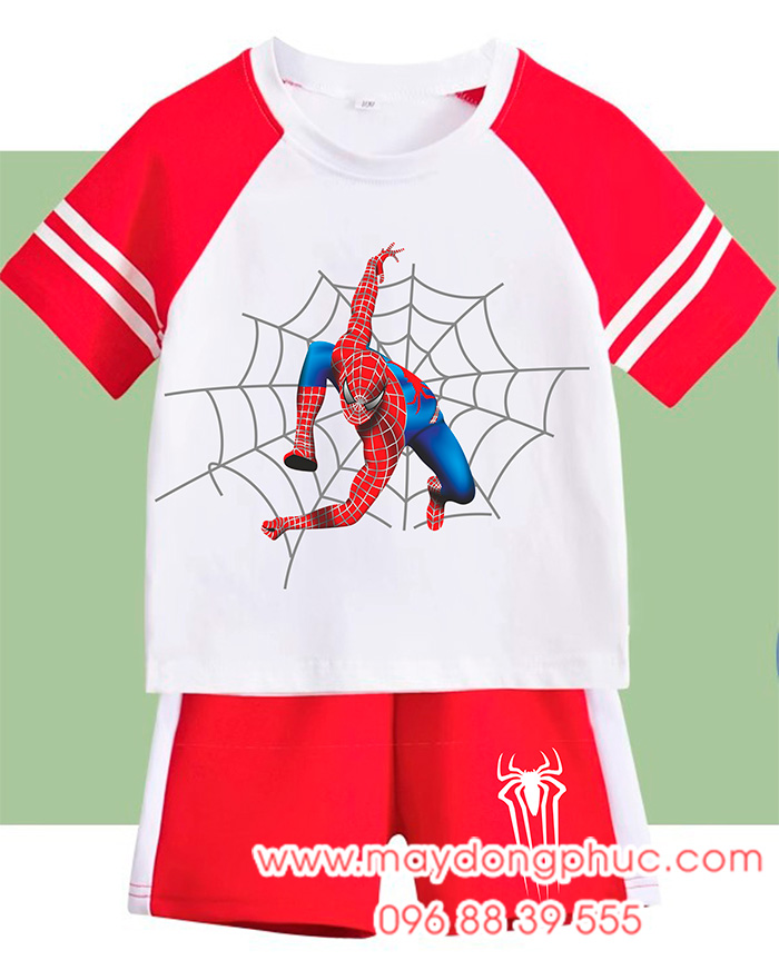 May áo thun trẻ em in chữ hình Spiderman | May ao thun tre em