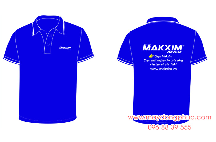 May áo phông đồng phục Makxim Group | May ao phong dong phuc