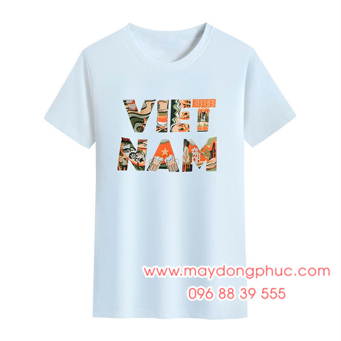 May áo phông đồng phục chữ Việt Nam | May ao phong dong phuc