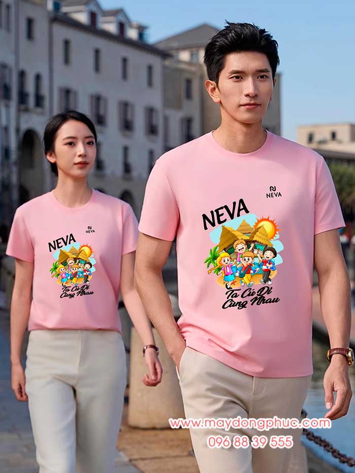 May áo đi biển In chữ Ta cứ đi cùng nhau | May ao phong dong phuc