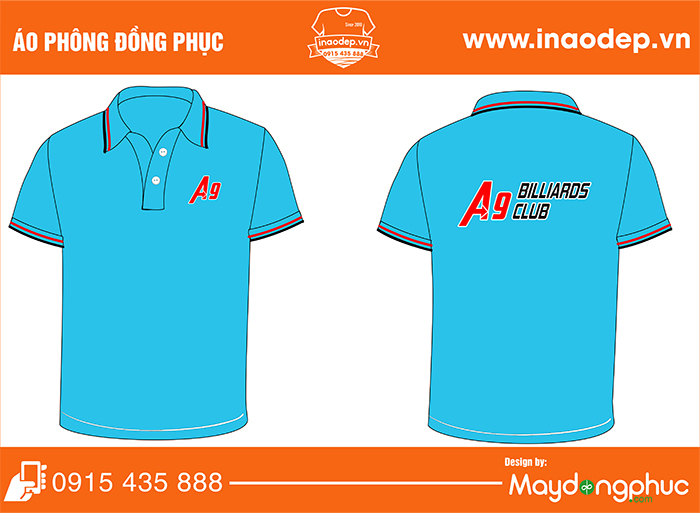 May áo phông đồng phục Club Billards A9 | May ao phong dong phuc