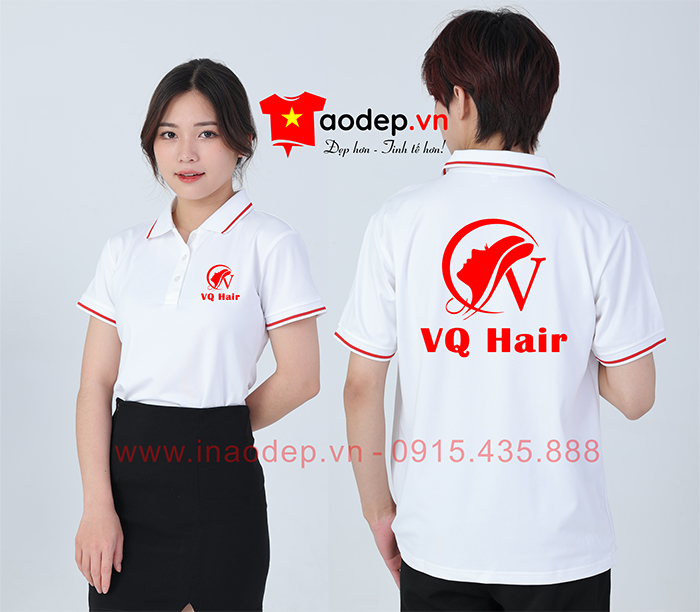 May áo phông đồng phục VQ Hair | May ao phong dong phuc