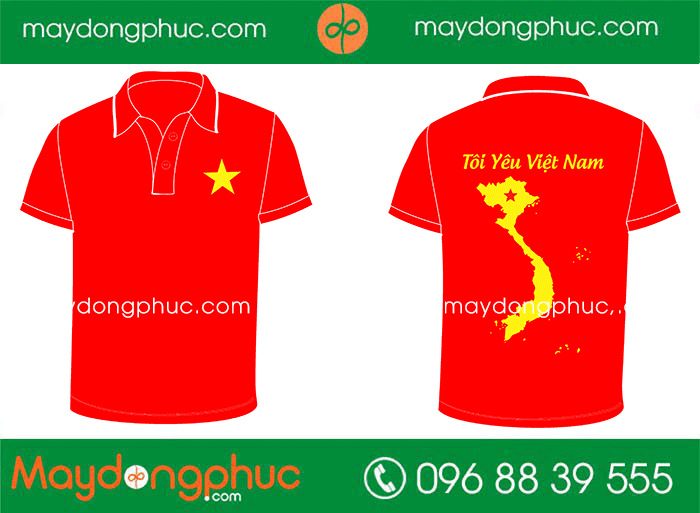May áo sao màu đỏ Tôi yêu Việt Nam | May ao phong dong phuc