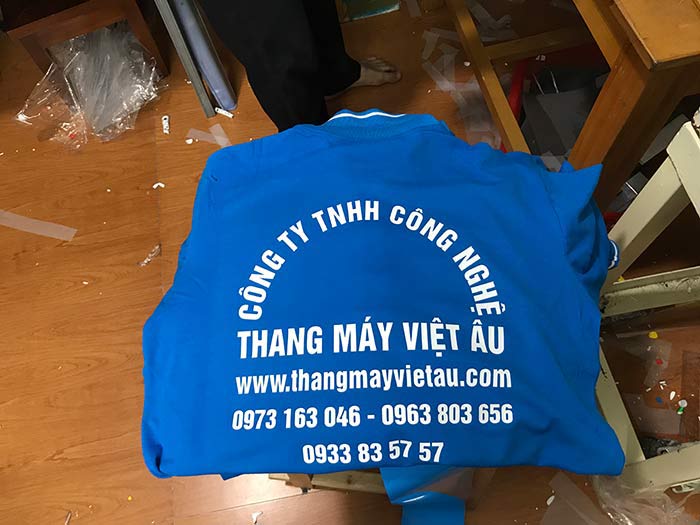 May áo phông Công ty TNHH Công nghệ Thang máy Việt Âu | May ao phong dong phuc