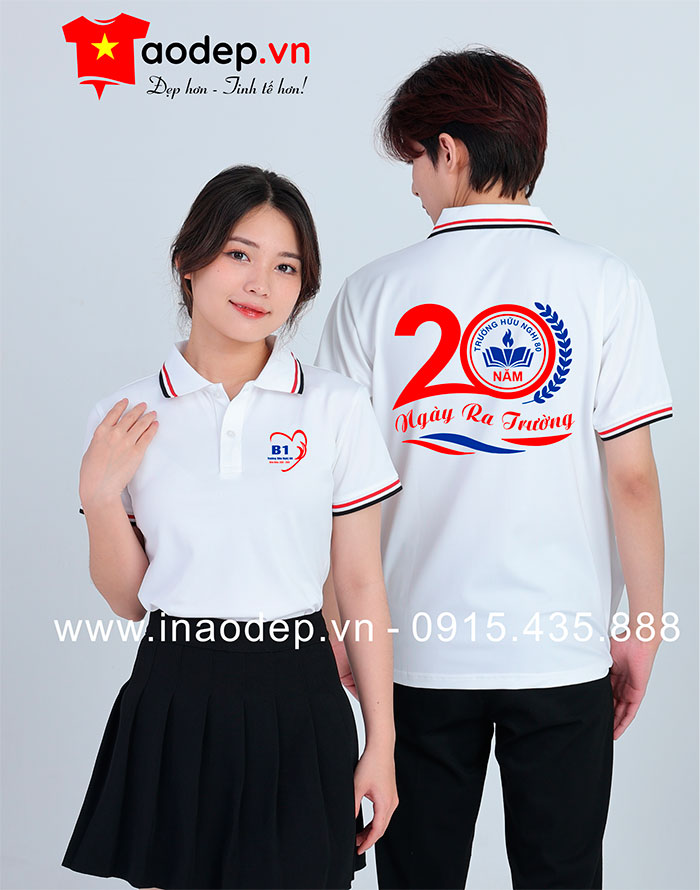 May áo Lớp B1 Trường Hữu Nghị 80 kỉ niệm 20 năm Ngày ra trường | May ao phong dong phuc