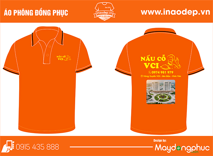 May áo phông đồng phục Nhà hàng nấu cỗ VCI | May ao phong dong phuc