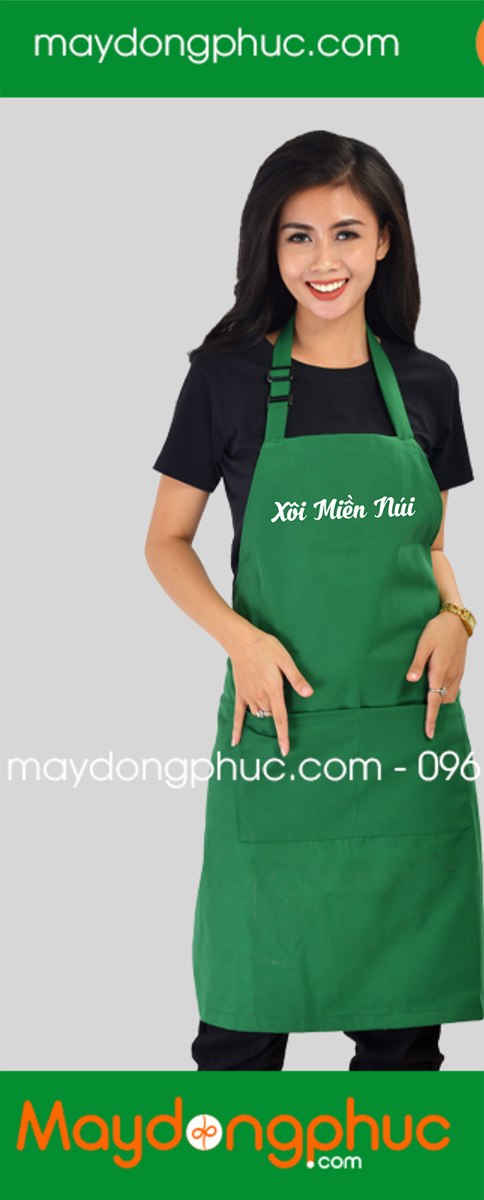 May tạp dề đồng phục Xôi miền núi | May tap de dong phuc