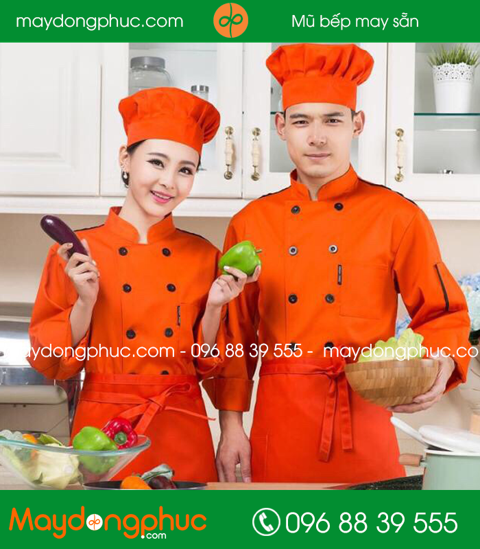 Mũ bếp đồng phục màu cam