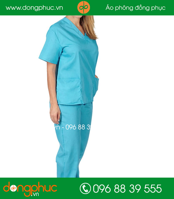 đồng phục y tá - Bác sĩ màu xanh YA