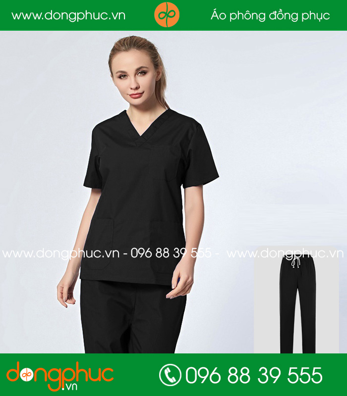 Quần áo đồng phục y tá màu đen