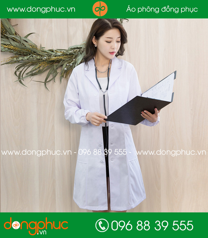 Áo blouse đồng phục y tá – Bác sĩ màu trắng