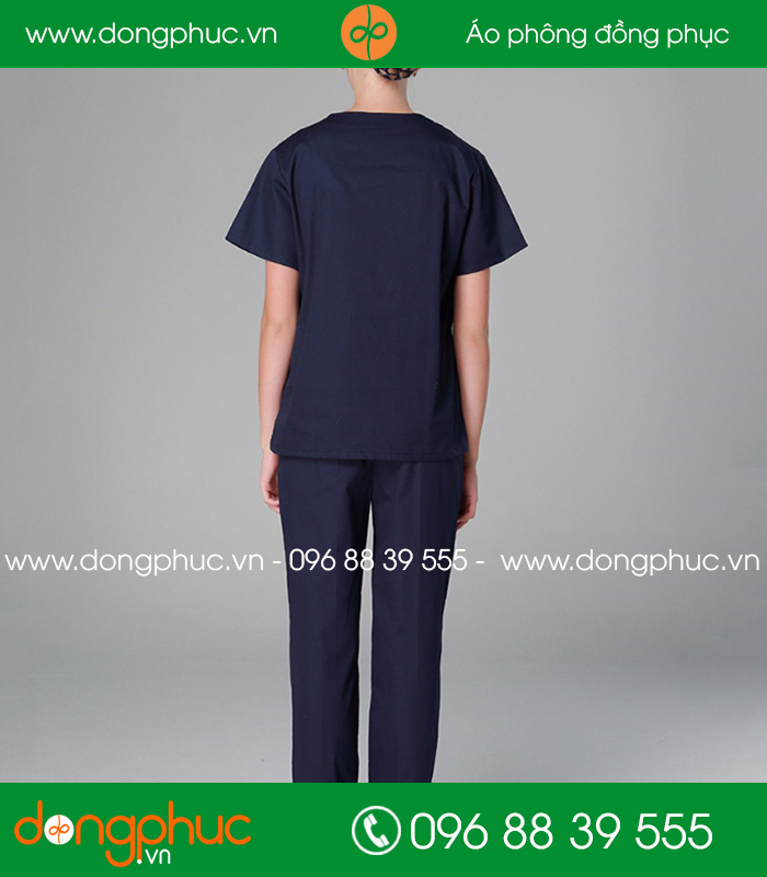 Quần áo đồng phục y tá màu tím than - mẫu 4