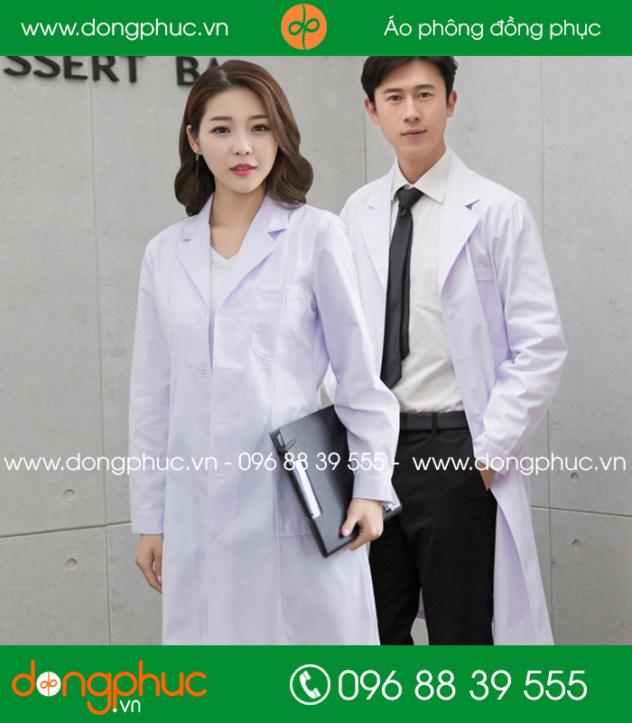 Áo blouse đồng phục y tá – Bác sĩ màu trắng - mẫu 2