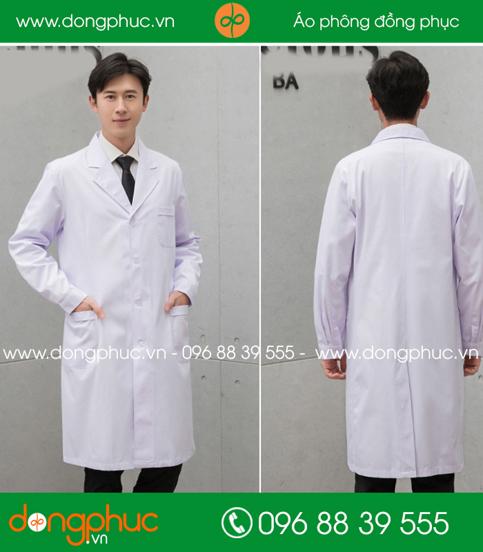 Áo blouse đồng phục y tá – Bác sĩ màu trắng - mẫu 3