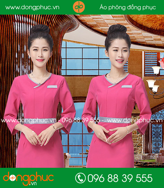 Quần áo đồng phục spa màu hồng - mẫu 3