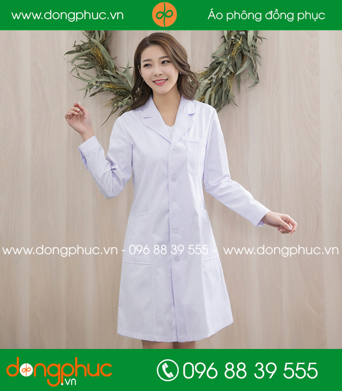 Áo blouse đồng phục y tá – Bác sĩ màu trắng - mẫu 3