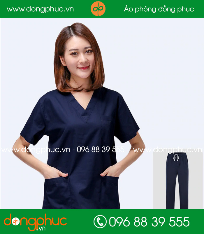 Quần áo đồng phục y tá màu tím than