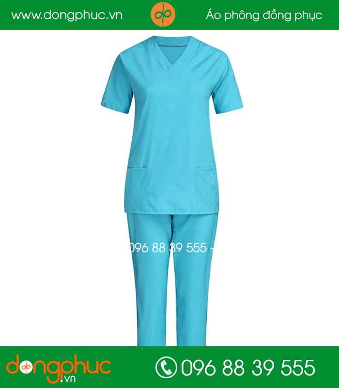 Quần áo đồng phục y tá màu xanh YA - mẫu 2