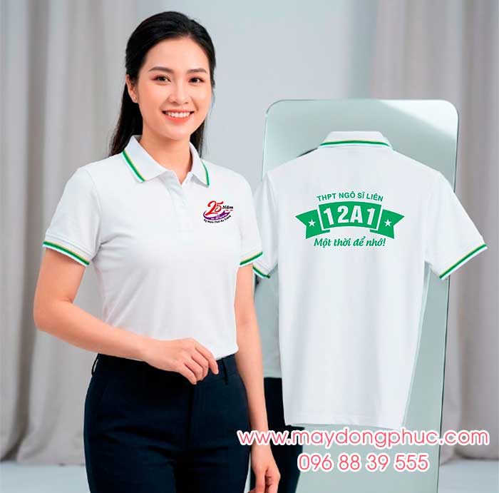 May áo Lớp 12A1-K53 THPT Ngô Sĩ Liên – 25 Năm Kỷ niệm Thời áo trắng - mẫu 3