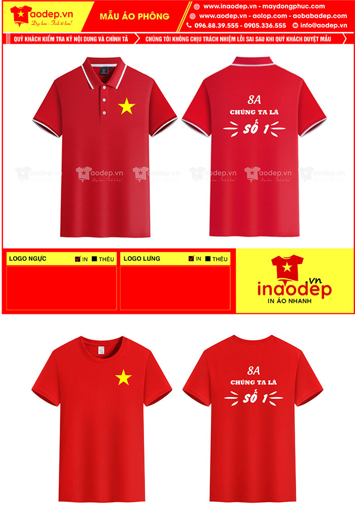 May áo Lớp 8A Chúng ta là số 1