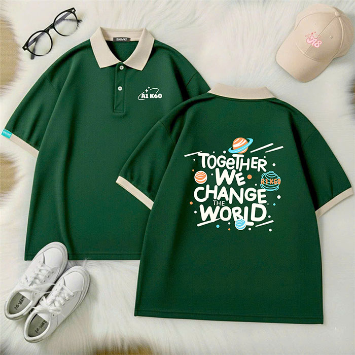 May áo Lớp A1 K60 Trường Láng Hạ – Together We change the world - mẫu 3