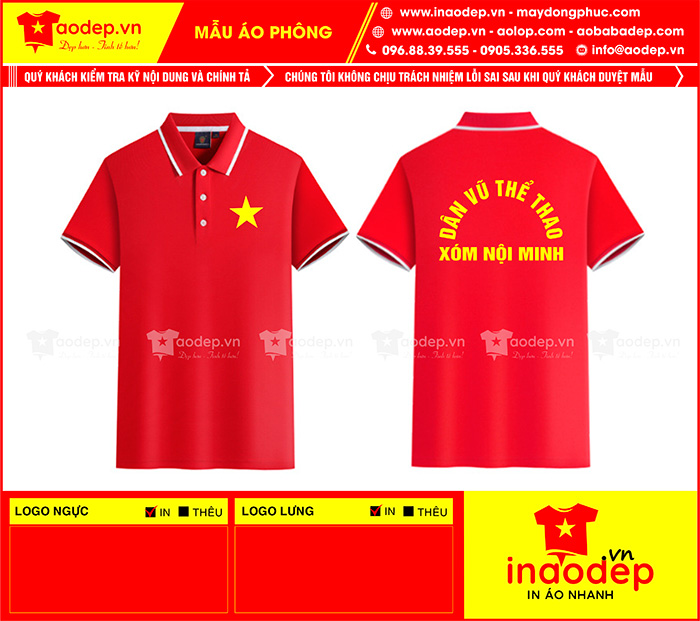 May áo phông CLB Dân vũ Thể thao Xóm Nội Minh
