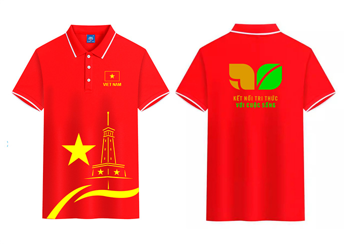 May áo phông Kết nối tri thức với cuộc sống cùng hình cột cờ Viet Nam