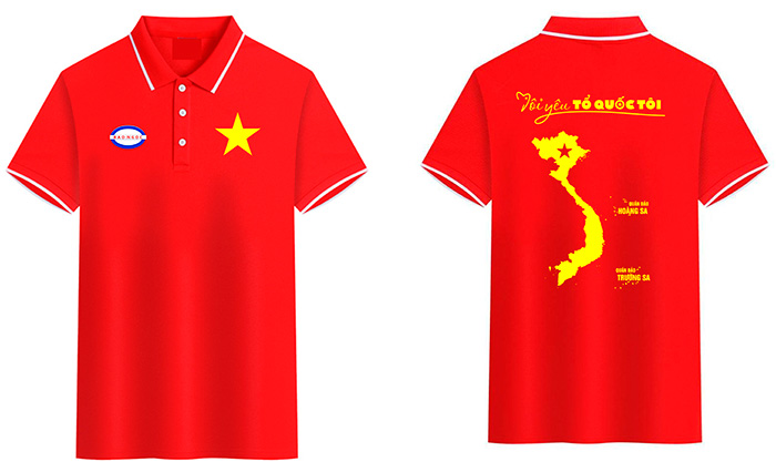 May áo phông cờ đỏ Tôi yêu Tổ quốc tôi – Bảo Ngọc