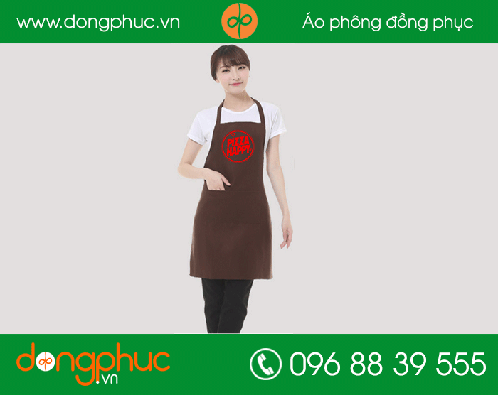 May tạp dề quán Pizza Happy