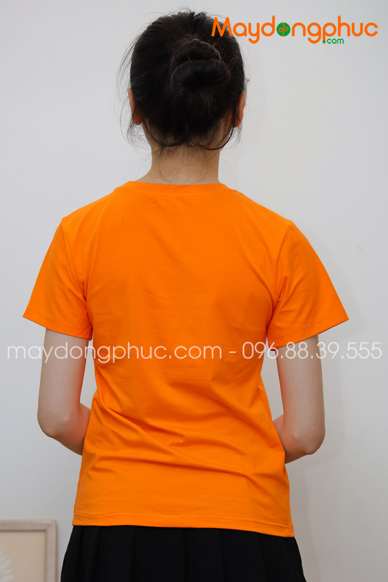 Áo phông cổ tròn màu cam