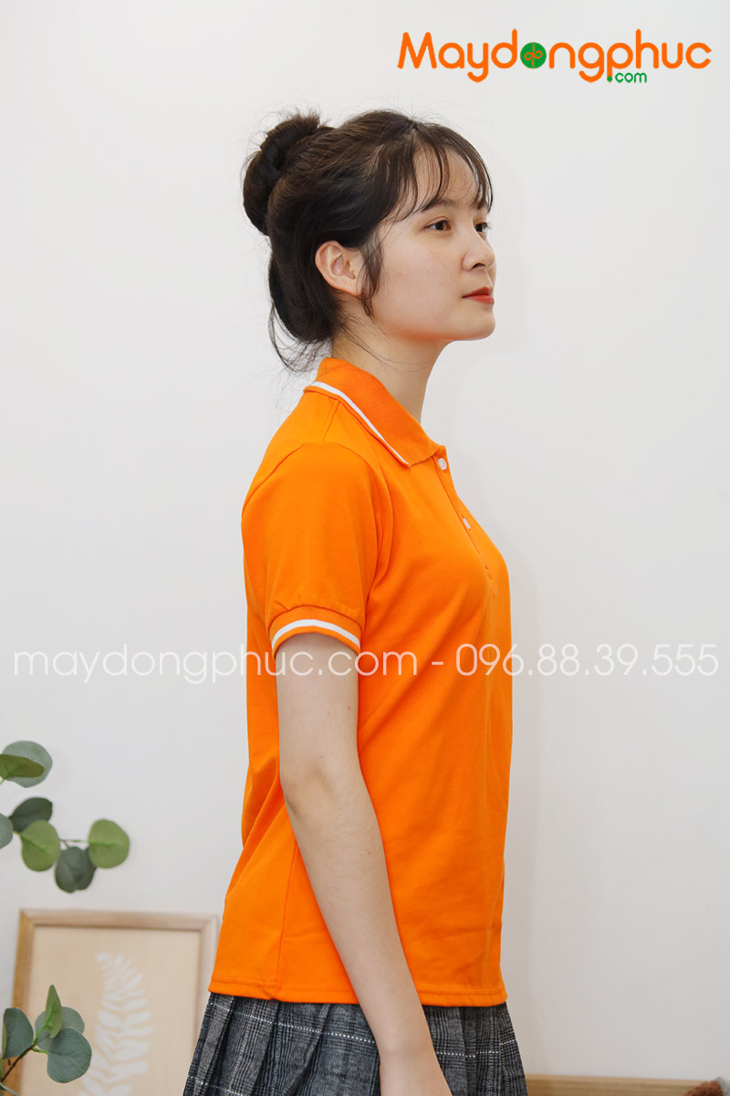 Áo phông polo màu cam - mẫu 4